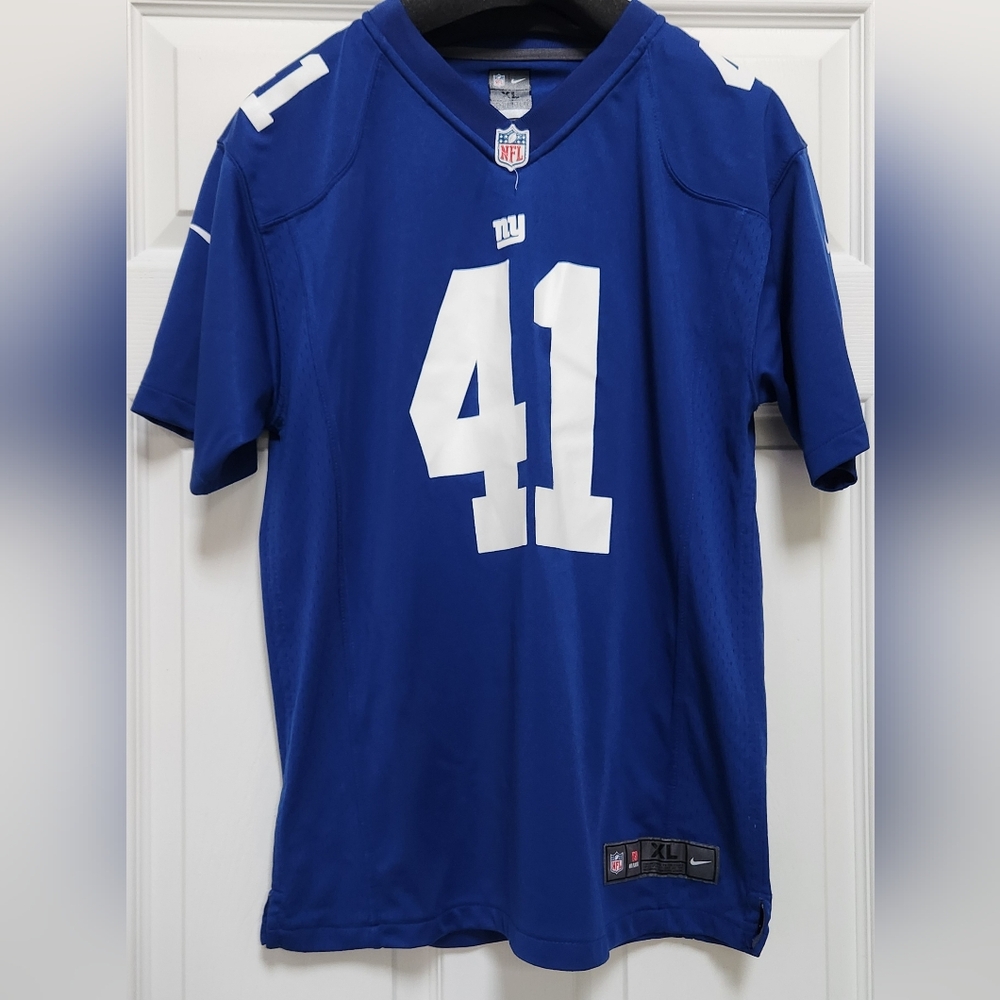 Nike Blue and White New York Giants Jersey